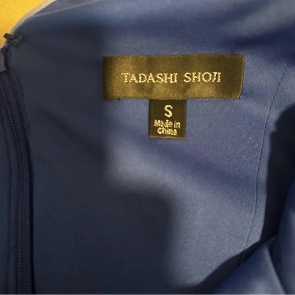 Vintage Tadashi Shoji Royal Blue Ombré Dress with Slight Train Size Small - Picture 6 of 7